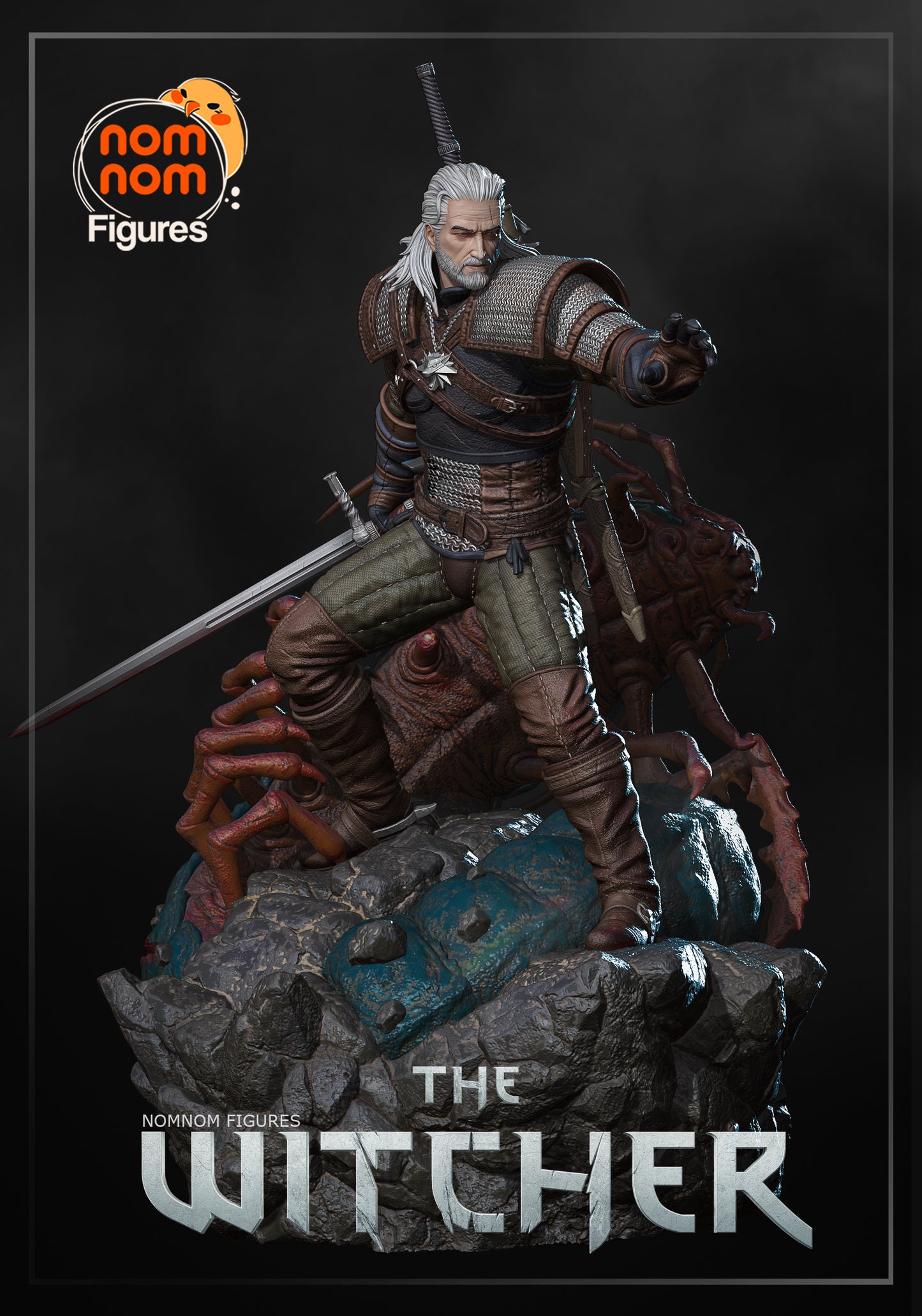 Geralt of Rivia Diorama Fullsize Statue (Unpainted)