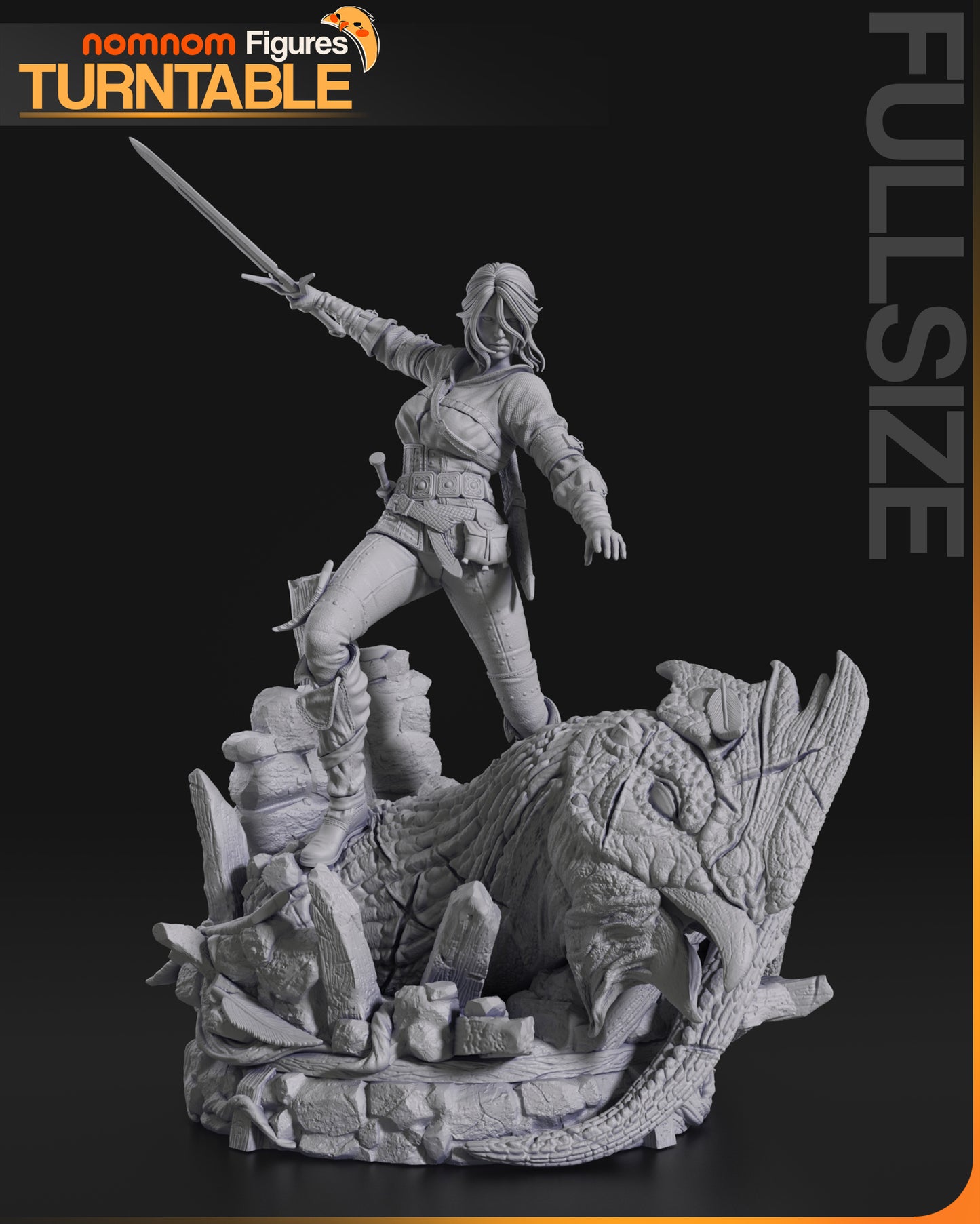 Ciri Diorama Fullsize Statue (Unpainted)
