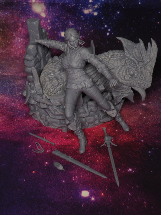 Ciri Diorama Fullsize Statue (Unpainted)