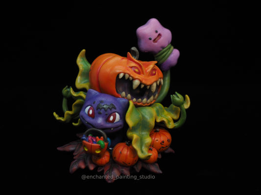 Chibi Halloween Flower Toad